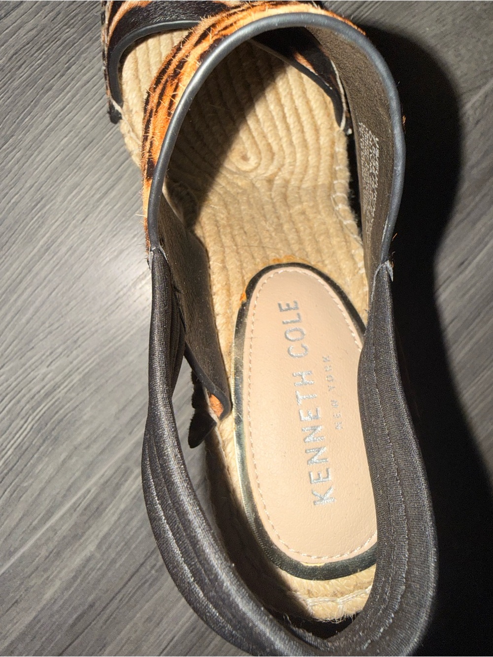 Kenneth Cole Leopard & Tiger Print Espadrille Wedges - Brown & Black - Picture 4 of 4
